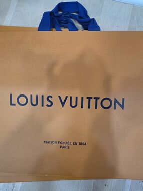 Louis Vuitton, Versace, Marc Jacobs, Etc. Orange Shopping Tote with Blue Handles